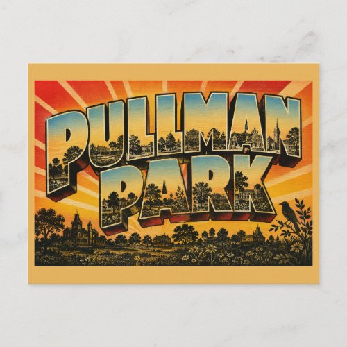 Pullman National Historical Park Chicago Gardens Postcard