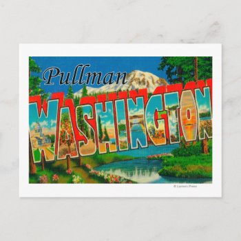 Pullman  Washington - Large Letter Scenes Postcard by LanternPress at Zazzle