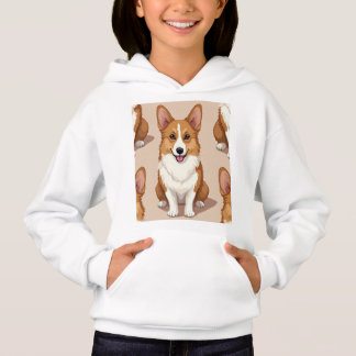Pullover hoodie with Welsh Corgi design.