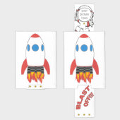 PullPop Rocket Ship Card (two views)