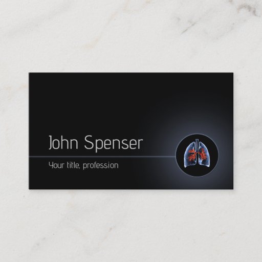 Customizable Pulmonary Doctor Simple Black Business Card