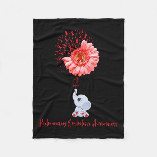 Pulmonary Embolism Awareness Faith Elephant Surviv Fleece Blanket