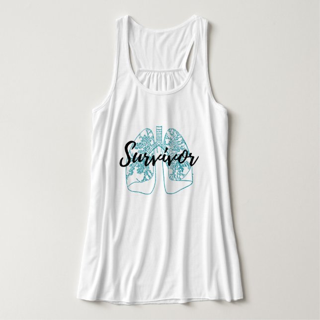 Pulmonary Embolism Survivor Lungs Blue Tank Top (Design Front)