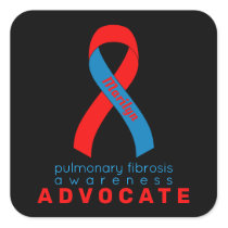 Pulmonary Fibrosis Advocate Black Square Sticker