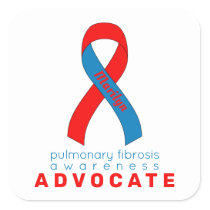 Pulmonary Fibrosis Advocate White Square Sticker