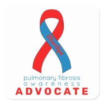 Pulmonary Fibrosis Advocate White Square Sticker