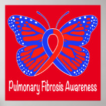 Pulmonary Fibrosis Awareness Butterfly Poster