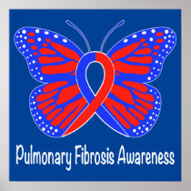 Pulmonary Fibrosis Awareness Butterfly Poster