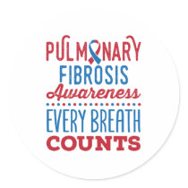 Pulmonary Fibrosis Awareness Every Breath Counts Classic Round Sticker