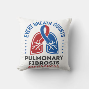 Pulmonary Fibrosis Awareness Every Breath Counts Throw Pillow