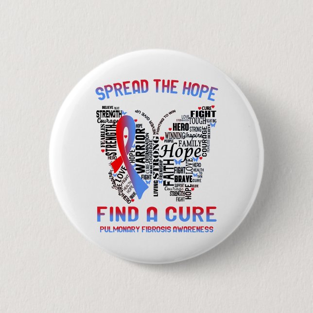 Pulmonary Fibrosis Awareness Month Ribbon Gifts Button (Front)
