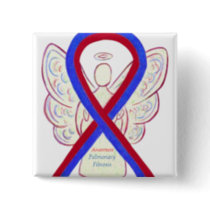 Pulmonary Fibrosis Awareness Ribbon Angel Pin