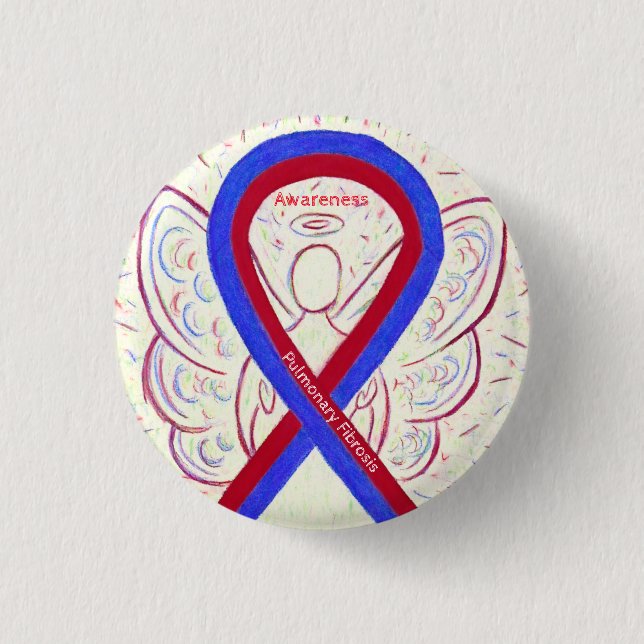 Pulmonary Fibrosis Awareness Ribbon Angel Pins (Front)
