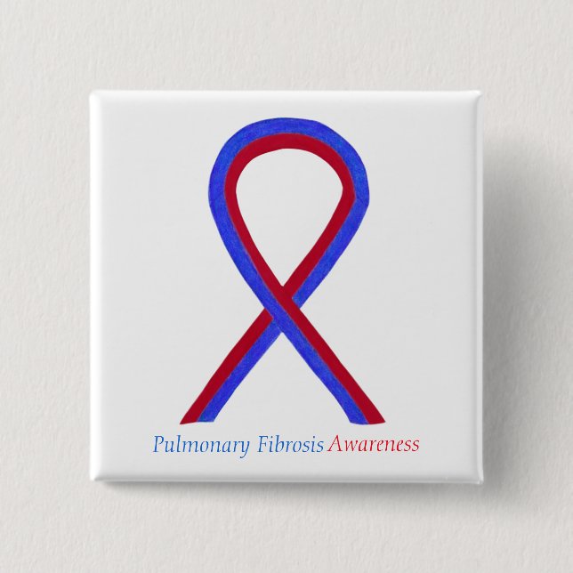 Pulmonary Fibrosis Awareness Ribbon Pin Buttons (Front)