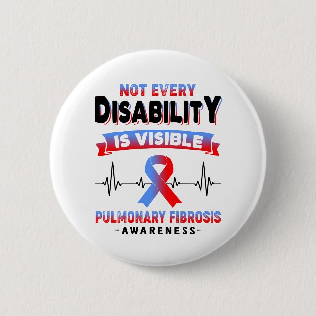 Pulmonary Fibrosis Awareness Ribbon Support Gifts Button (Front)