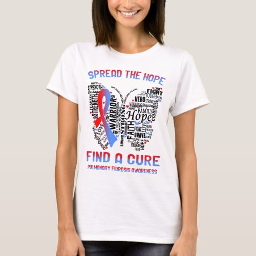 Pulmonary Fibrosis Awareness Ribbon Support Gifts T_Shirt