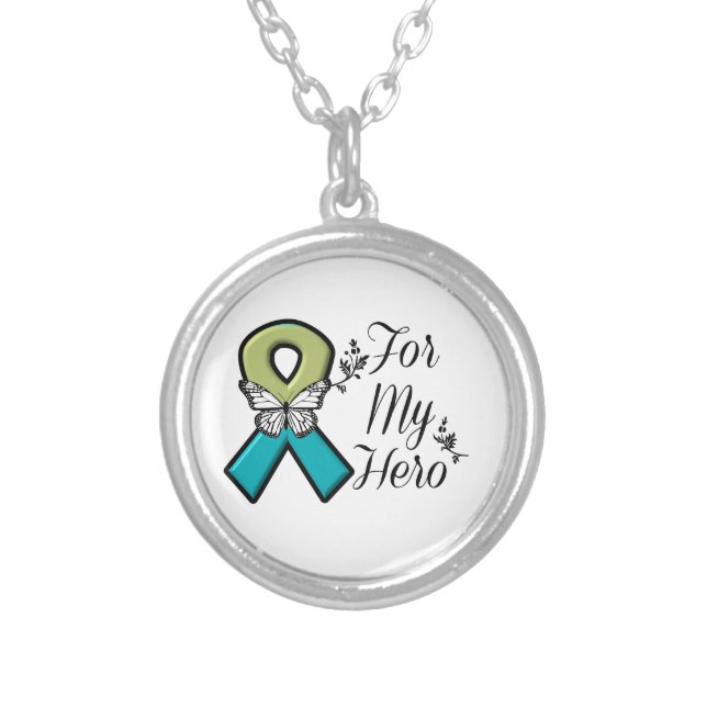 Pulmonary Fibrosis For My Hero Silver Plated Necklace (Front)