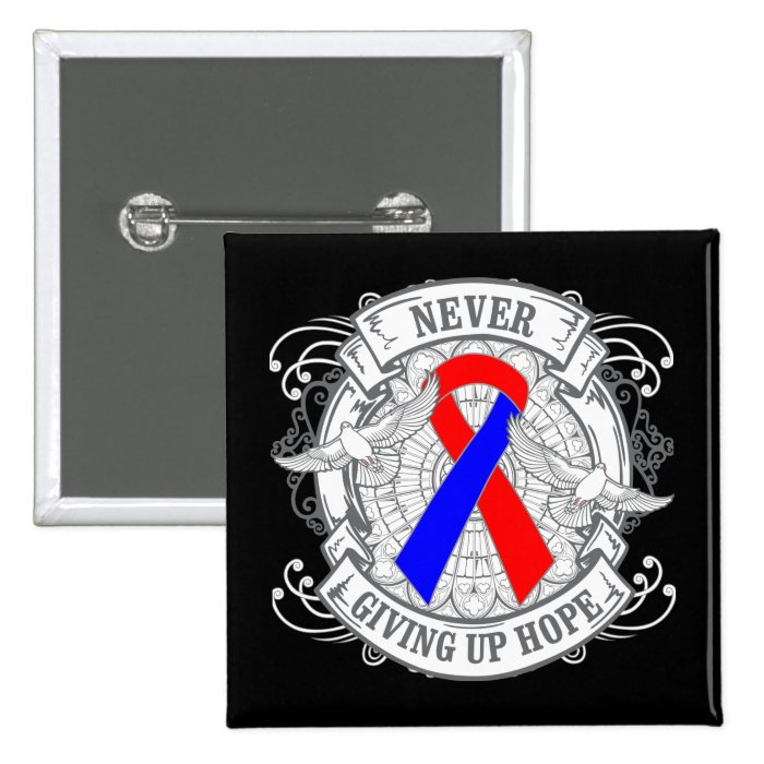 Pulmonary Fibrosis Never Giving Up Hope Pinback Buttons