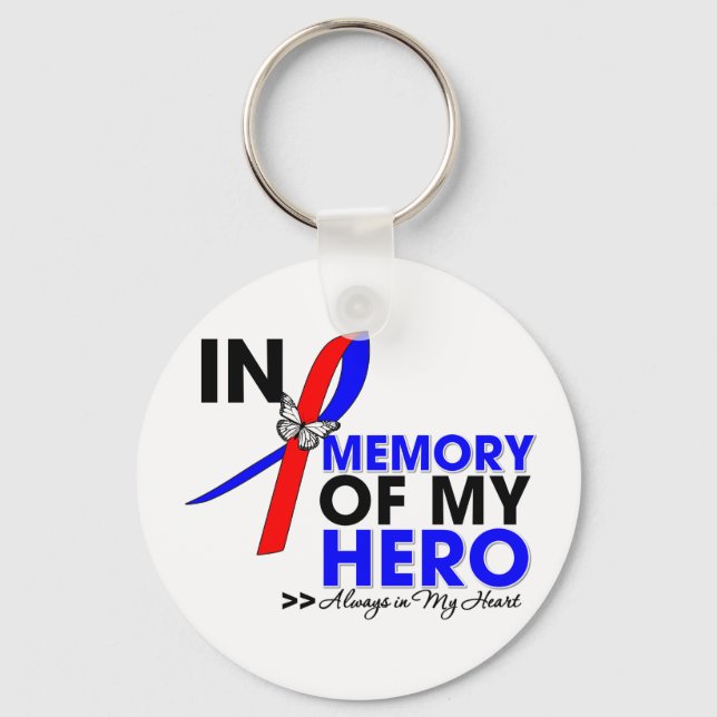 Pulmonary Fibrosis Tribute In Memory of My Hero Keychain (Front)