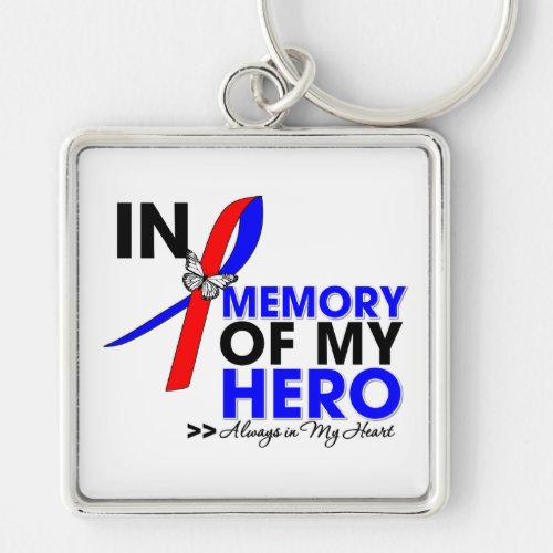 Pulmonary Fibrosis Tribute In Memory of My Hero Keychain