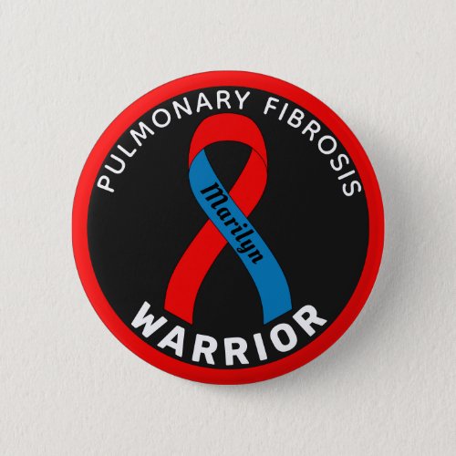Pulmonary Fibrosis Warrior Ribbon Black Button