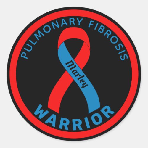 Pulmonary Fibrosis Warrior Ribbon Black Classic Round Sticker