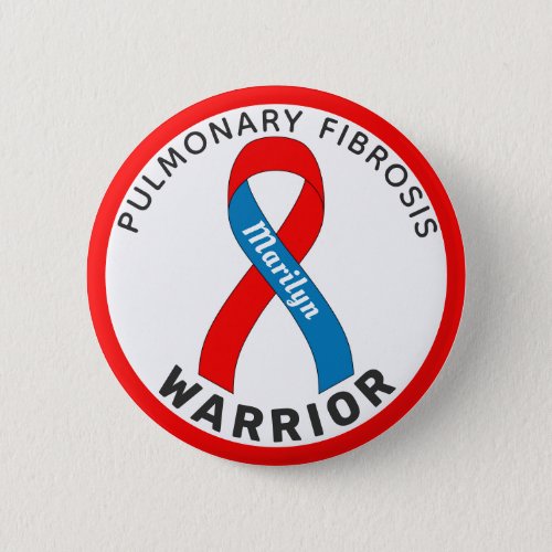 Pulmonary Fibrosis Warrior Ribbon White Button