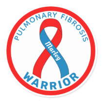 Pulmonary Fibrosis Warrior Ribbon White Classic Round Sticker