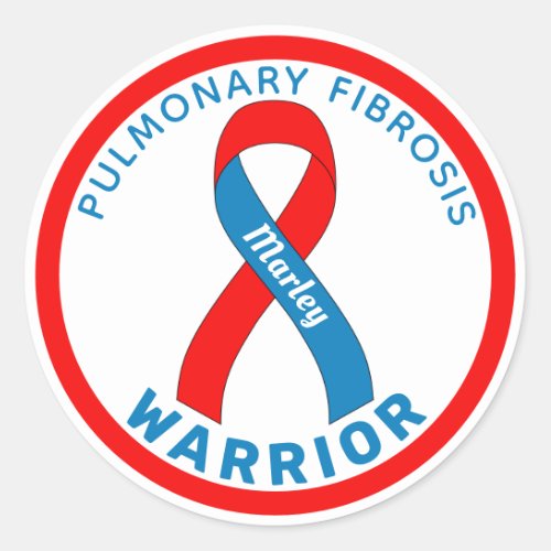 Pulmonary Fibrosis Warrior Ribbon White Classic Round Sticker