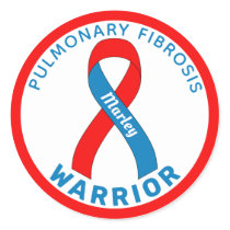 Pulmonary Fibrosis Warrior Ribbon White Classic Round Sticker