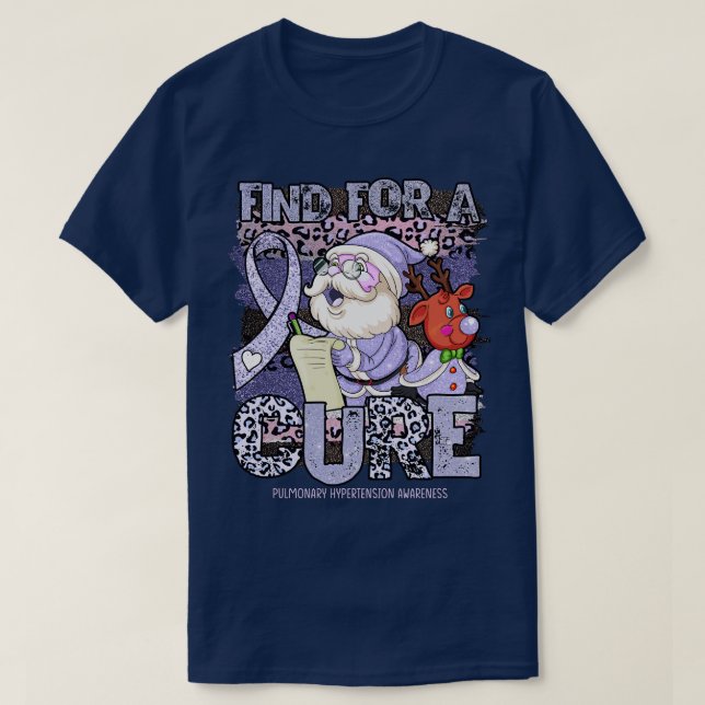 Pulmonary Hypertension Awareness leopard christmas T-Shirt (Design Front)