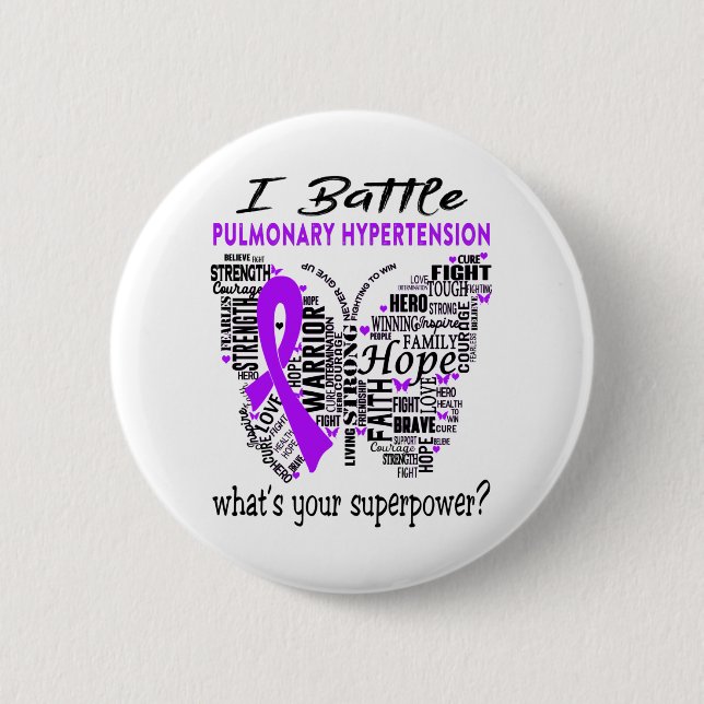 Pulmonary Hypertension Awareness Month Ribbon Gift Button (Front)