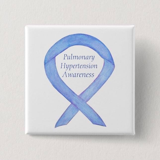 Pulmonary Hypertension Awareness Ribbon Custom Pin (Front)