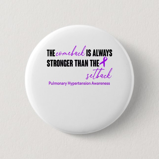 Pulmonary Hypertension Awareness Ribbon Support Button (Front)