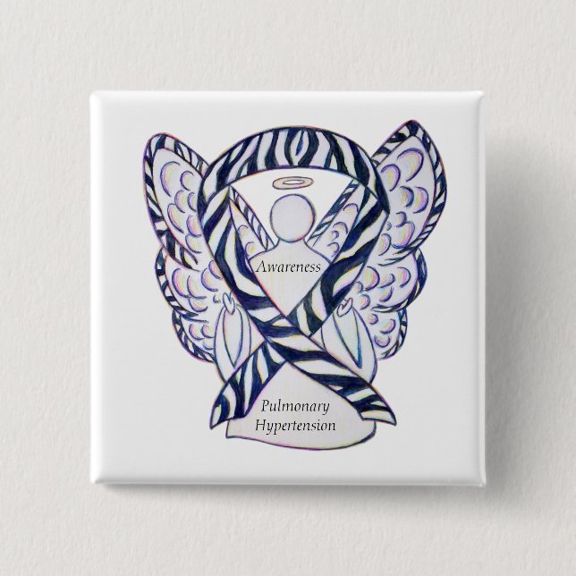 Pulmonary Hypertension Awareness Ribbon Zebra Pin (Front)