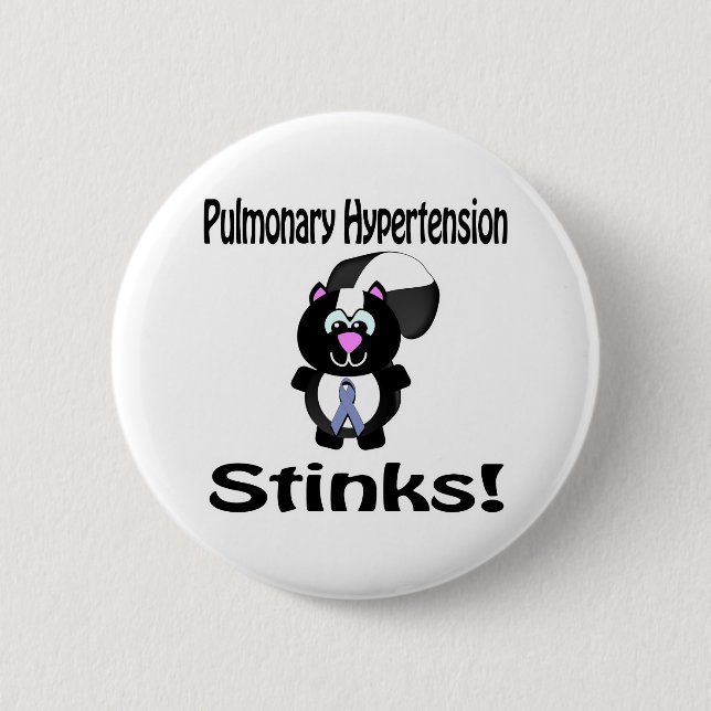 Pulmonary Hypertension Stinks Skunk Awareness Desi Pinback Button (Front)