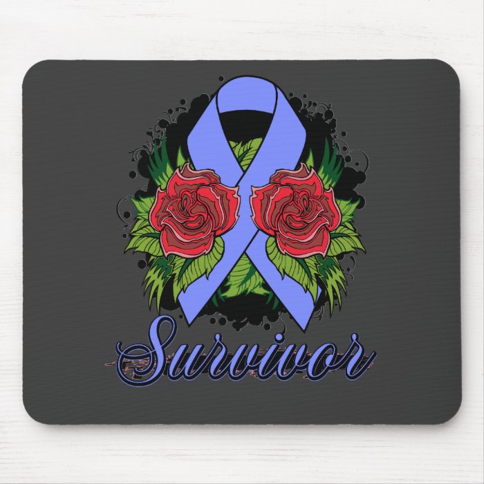 Pulmonary Hypertension Survivor Rose Grunge Tattoo Mousepads