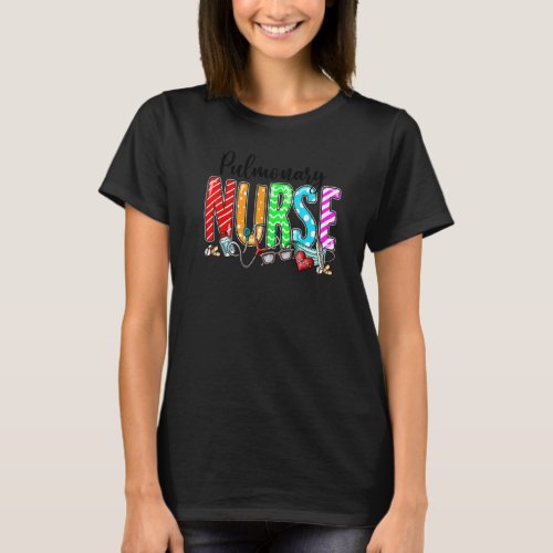 Pulmonary Nurse Plaid Red Love Heart Stethoscope R T_Shirt