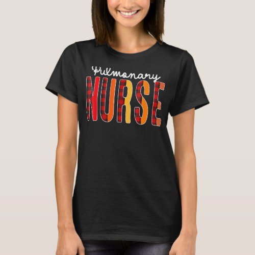 Pulmonary Nurse Plaid Red Love Heart Stethoscope R T_Shirt