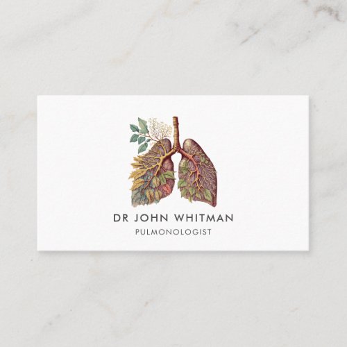 Pulmonologist Doctor Lung Anatomy Business Card