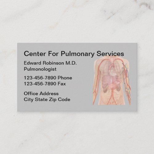 Pulmonologist Lung Doctor Business Card