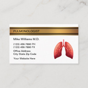Pulmonologist Lung Doctor Medical Business Cards