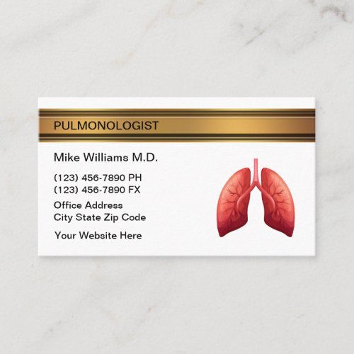 Pulmonologist Lung Doctor Medical Business Cards