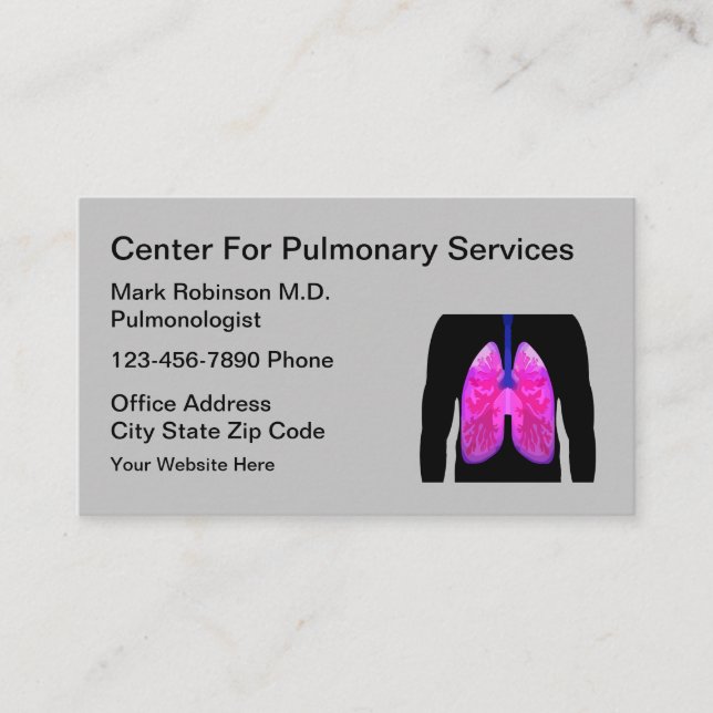 Pulmonologist Lung Doctor Medical Theme Business Card (Front)