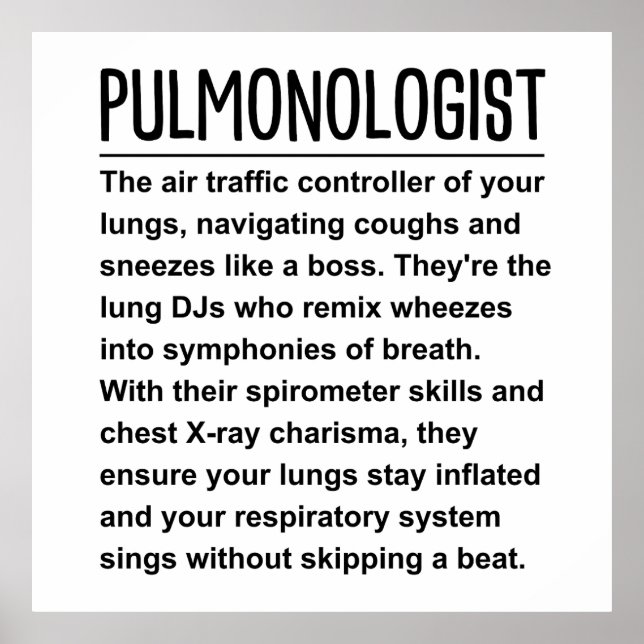 Pulmonologist Poster (Front)