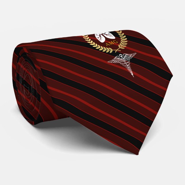 Pulmonologist | Respiratory Therapist Custom Red Neck Tie (Rolled)