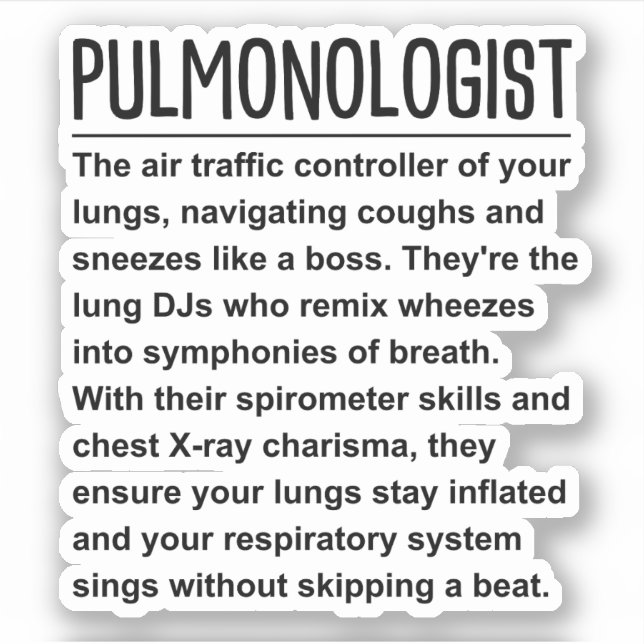 Pulmonologist Sticker (Front)