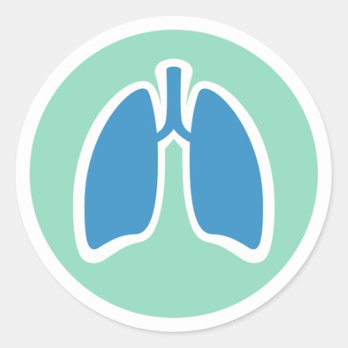 Pulmonology or pulmonologist lung logo round classic round sticker