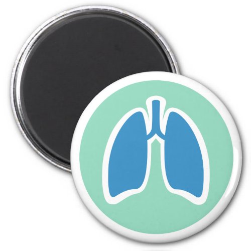 Pulmonology or pulmonologist lung logo round magnet