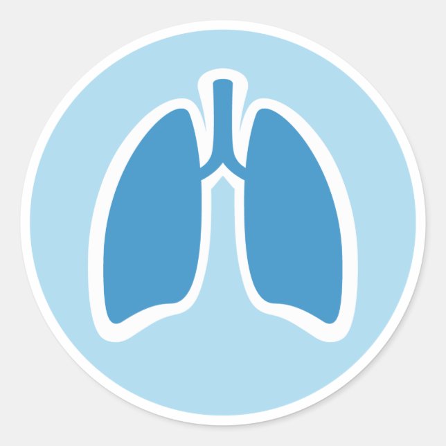 Pulmonology pulmonologist round lung stickers (Front)